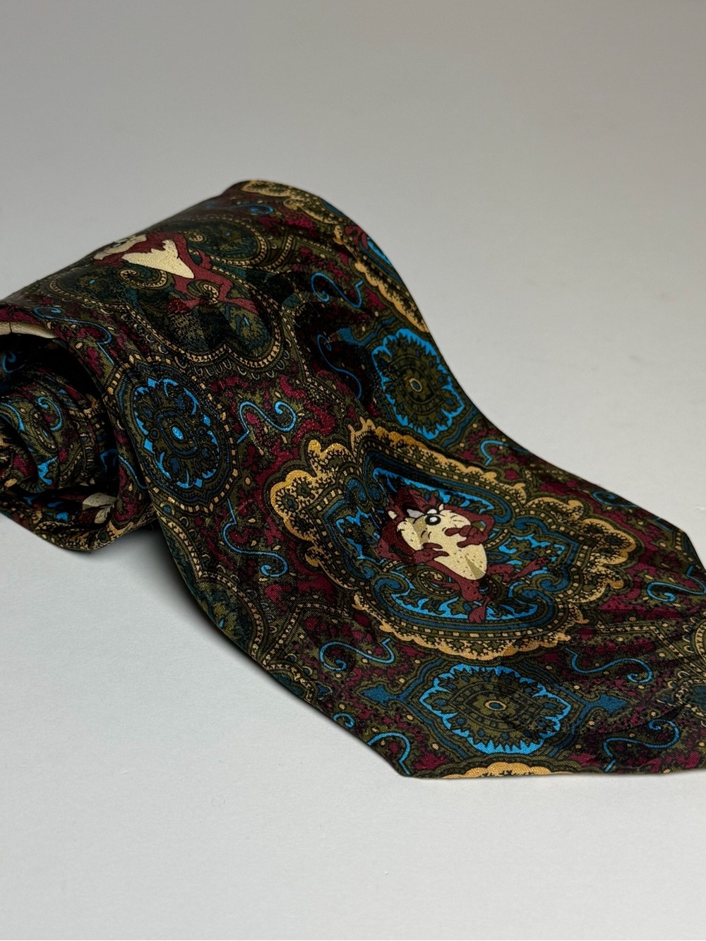 Vintage 1993 Looney Tunes Taz Neck Tie Black 100% Polyester